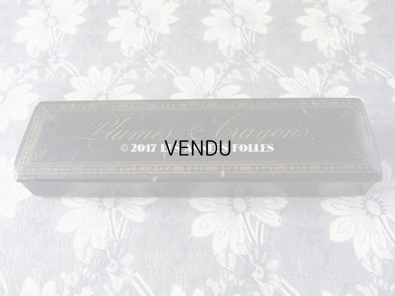 画像3: 19世紀 アンティーク ペンケース パピエマシェ PLUMES & CRAYONS