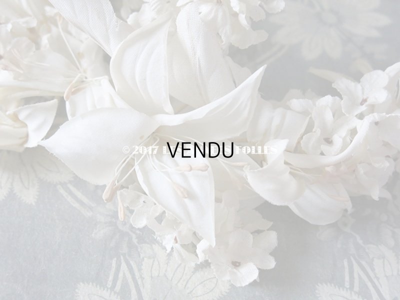 画像4: 1920年代 アンティーク ホワイトライラック & 白百合のヘッドリース　ウェディング 結婚式 ティアラ