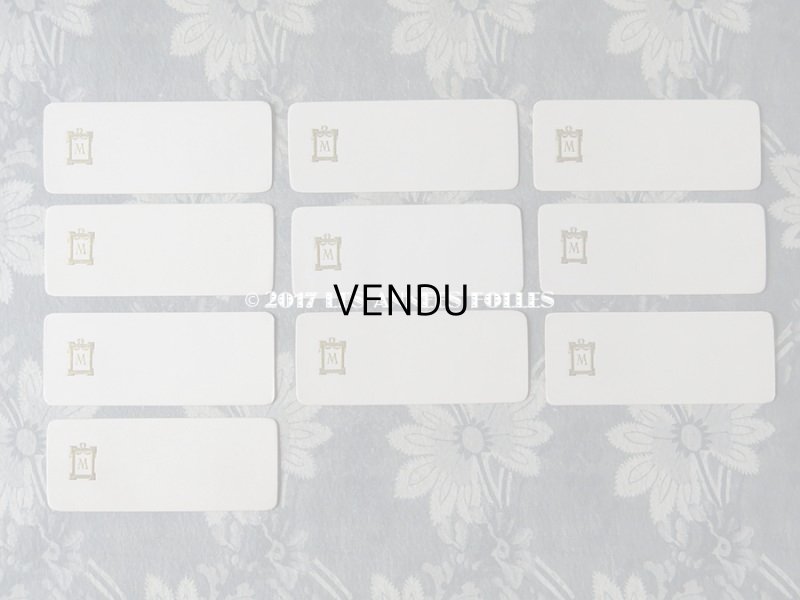 画像6: アンティーク モノグラム入り 小さなカード 10枚のセット