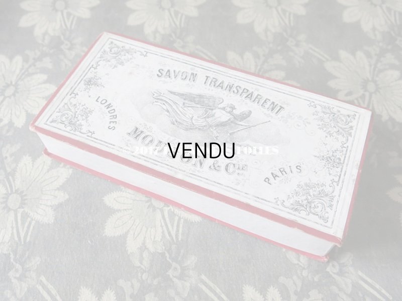 画像3: 19世紀末 アンティーク ソープボックス 天使と薔薇 SAVON TRANSPARENT - MOUSON & Cie.. -