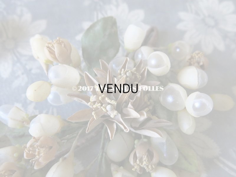 画像14: 19世紀 アンティーク 吹き硝子製 ワックスフラワーのヘッドリース & ブローチ2点 ウェディング 結婚式 ティアラ