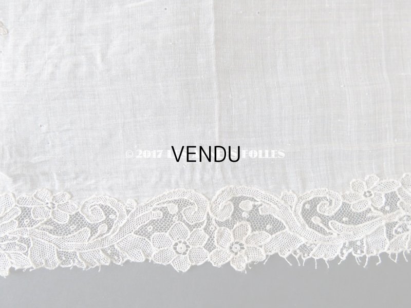 画像9: 19世紀末 アンティーク 結婚式のハンカチ ポワンドガーズのレース モノグラム 【Y.J】  『ポワン・ド・ガーズ』