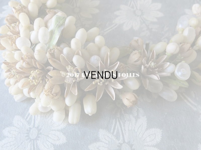 画像10: 19世紀 アンティーク 吹き硝子製 ワックスフラワーのヘッドリース & ブローチ2点 ウェディング 結婚式 ティアラ