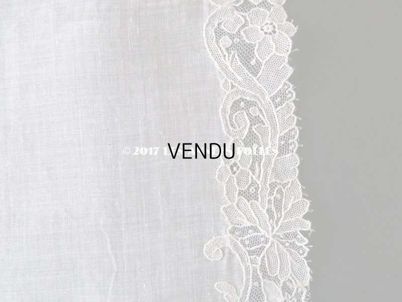 画像17: 19世紀末 アンティーク 結婚式のハンカチ ポワンドガーズのレース モノグラム 【Y.J】  『ポワン・ド・ガーズ』
