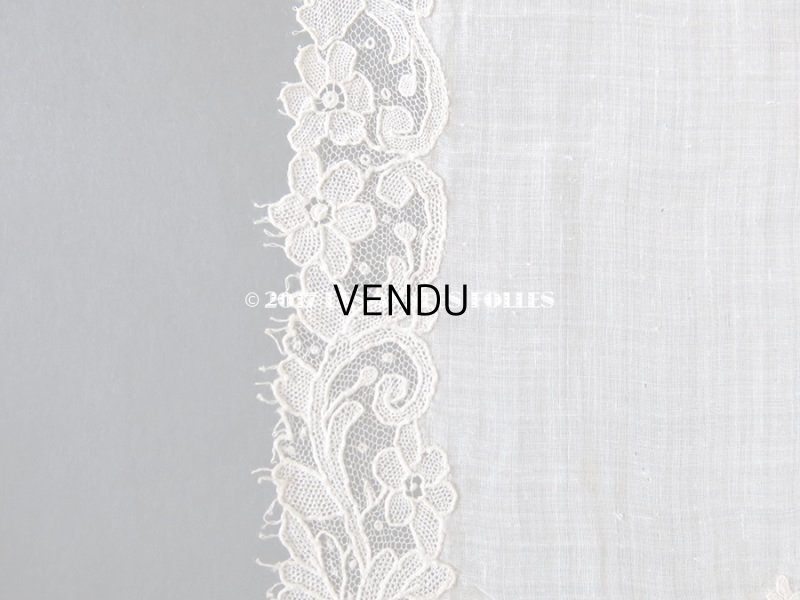 画像15: 19世紀末 アンティーク 結婚式のハンカチ ポワンドガーズのレース モノグラム 【Y.J】  『ポワン・ド・ガーズ』