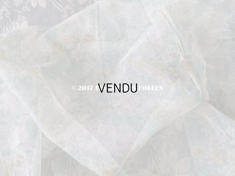 画像5: 1920年代 アンティーク  チュール地 黄色の薔薇のプリント ファブリック 74×43cm