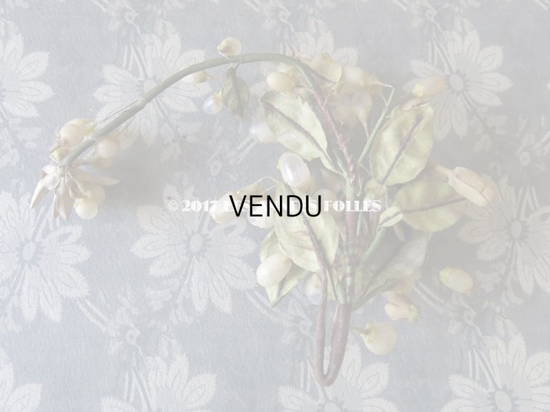 画像17: 19世紀 アンティーク 吹き硝子製 ワックスフラワーのヘッドリース & ブローチ2点 ウェディング 結婚式 ティアラ