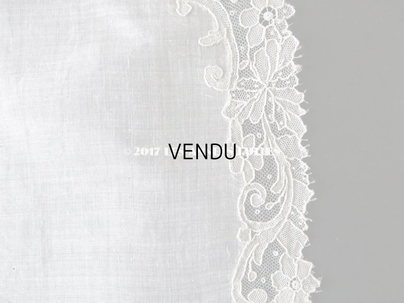 画像16: 19世紀末 アンティーク 結婚式のハンカチ ポワンドガーズのレース モノグラム 【Y.J】  『ポワン・ド・ガーズ』