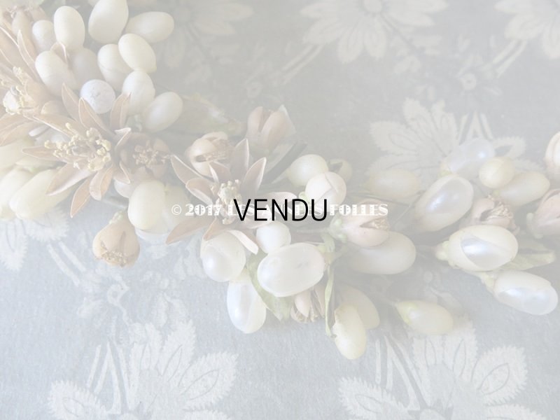 画像11: 19世紀 アンティーク 吹き硝子製 ワックスフラワーのヘッドリース & ブローチ2点 ウェディング 結婚式 ティアラ