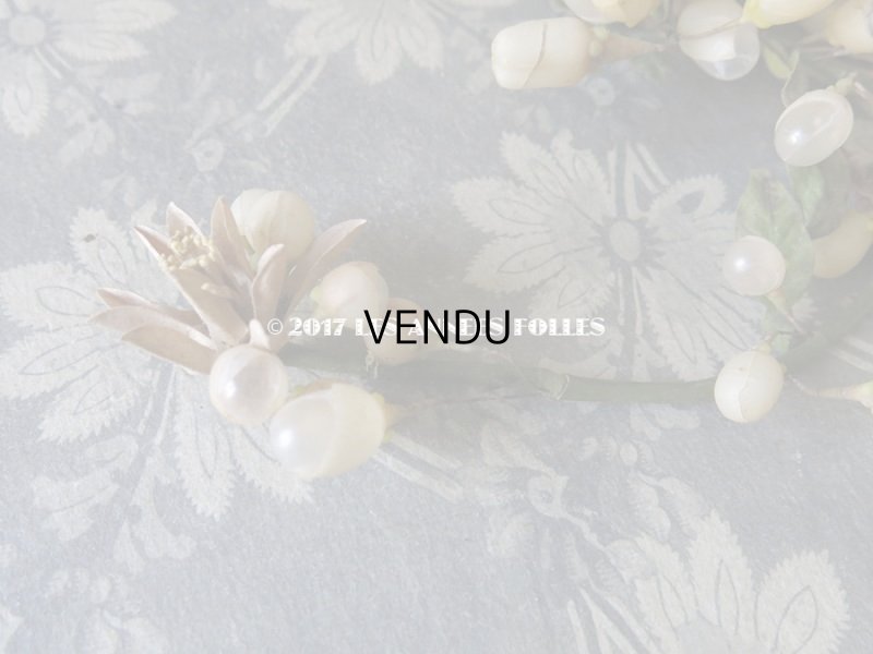 画像15: 19世紀 アンティーク 吹き硝子製 ワックスフラワーのヘッドリース & ブローチ2点 ウェディング 結婚式 ティアラ