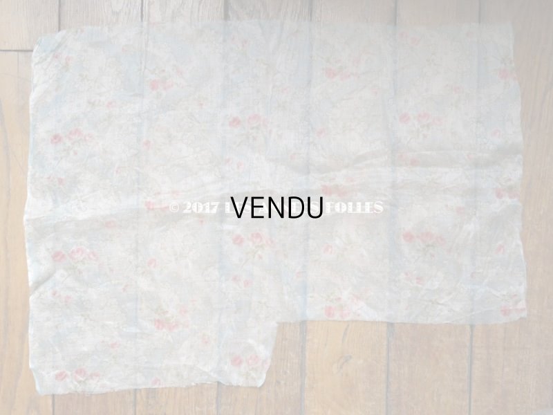 画像8: 1920年代 アンティーク  オーガンジー ピンクの薔薇のプリント ファブリック 60×43(36)cm