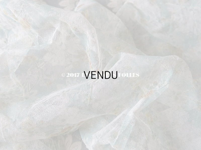 画像6: 1920年代 アンティーク  チュール地 黄色の薔薇のプリント ファブリック 74×43cm