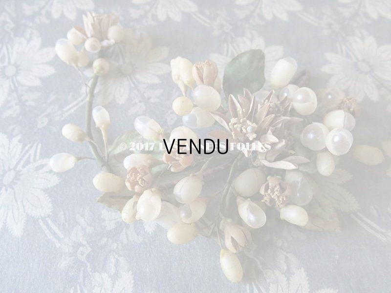 画像13: 19世紀 アンティーク 吹き硝子製 ワックスフラワーのヘッドリース & ブローチ2点 ウェディング 結婚式 ティアラ