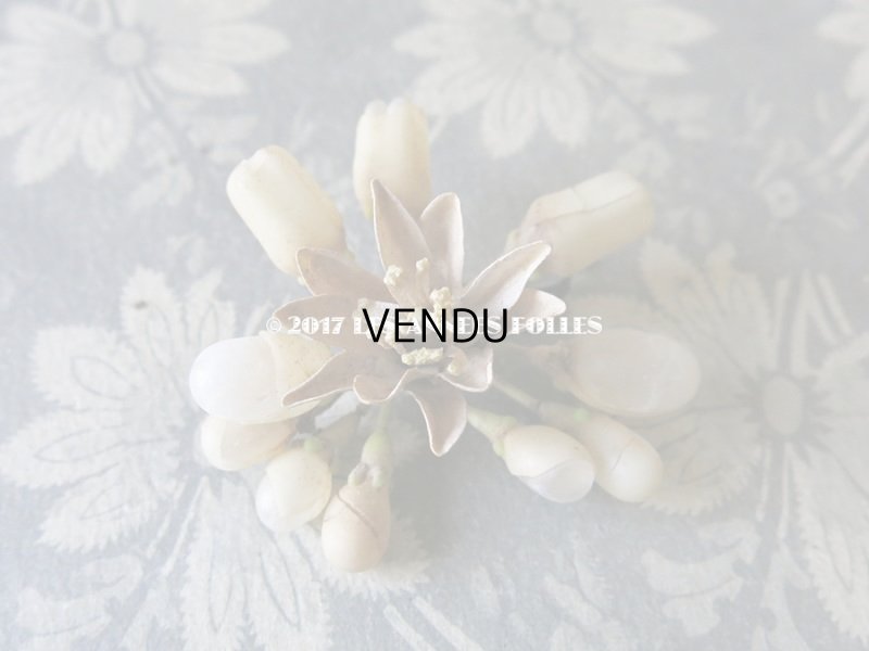 画像19: 19世紀 アンティーク 吹き硝子製 ワックスフラワーのヘッドリース & ブローチ2点 ウェディング 結婚式 ティアラ