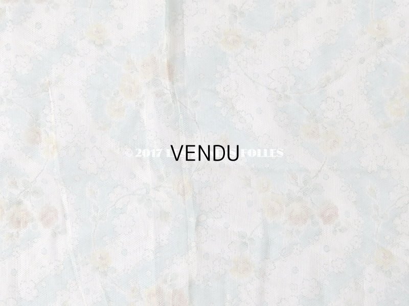 画像4: 1920年代 アンティーク  チュール地 黄色の薔薇のプリント ファブリック 74×43cm