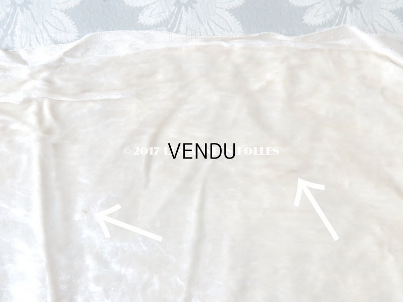 画像6: 1920年代 アンティーク ファブリック シルク製ベルベット アイボリー色 92cm×46cm