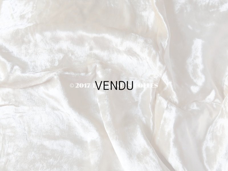 画像3: 1920年代 アンティーク ファブリック シルク製ベルベット アイボリー色 92cm×46cm