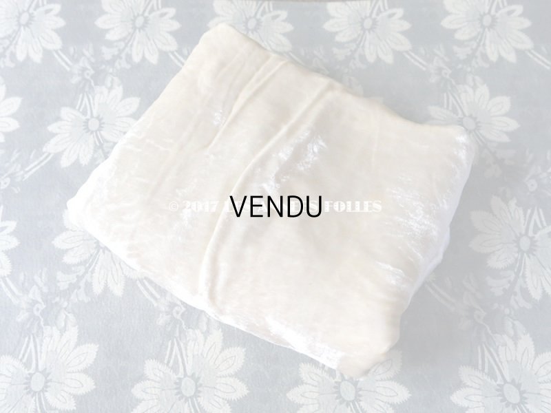 画像7: 1920年代 アンティーク ファブリック シルク製ベルベット アイボリー色 92cm×46cm