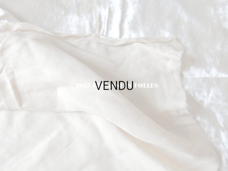 画像5: 1920年代 アンティーク ファブリック シルク製ベルベット アイボリー色 92cm×46cm