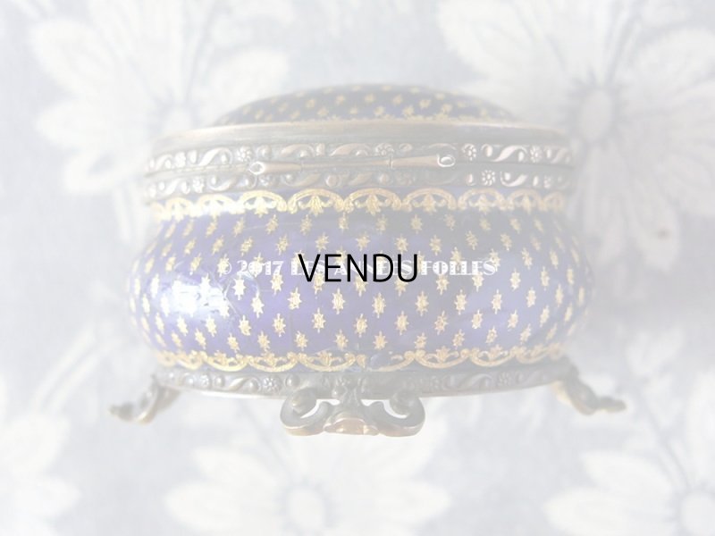 画像6: 19世紀 アンティーク ジュエリーボックス 青紫のエナメル