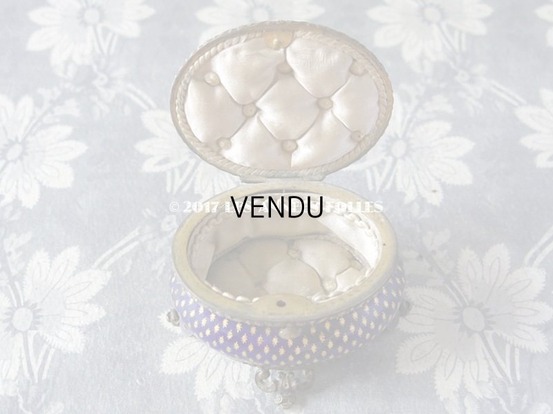 画像11: 19世紀 アンティーク ジュエリーボックス 青紫のエナメル