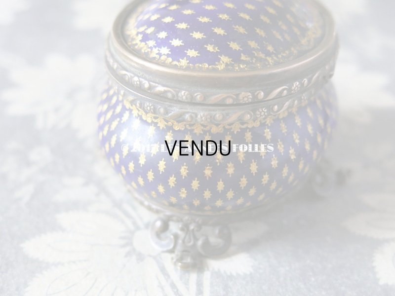 画像7: 19世紀 アンティーク ジュエリーボックス 青紫のエナメル