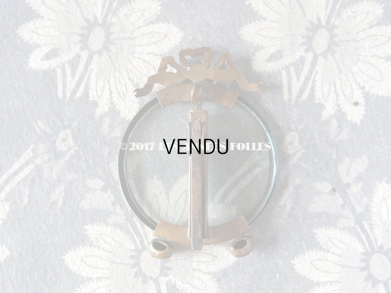 画像6: アンティーク メタル製 とても小さなフォトフレーム リボン