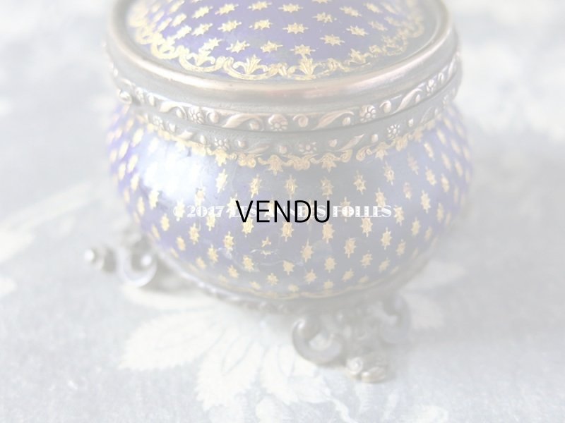 画像8: 19世紀 アンティーク ジュエリーボックス 青紫のエナメル