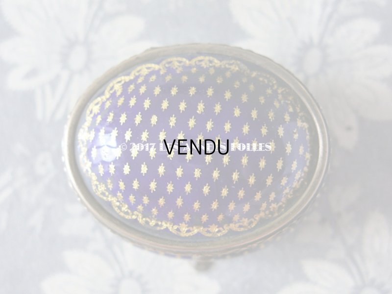 画像4: 19世紀 アンティーク ジュエリーボックス 青紫のエナメル