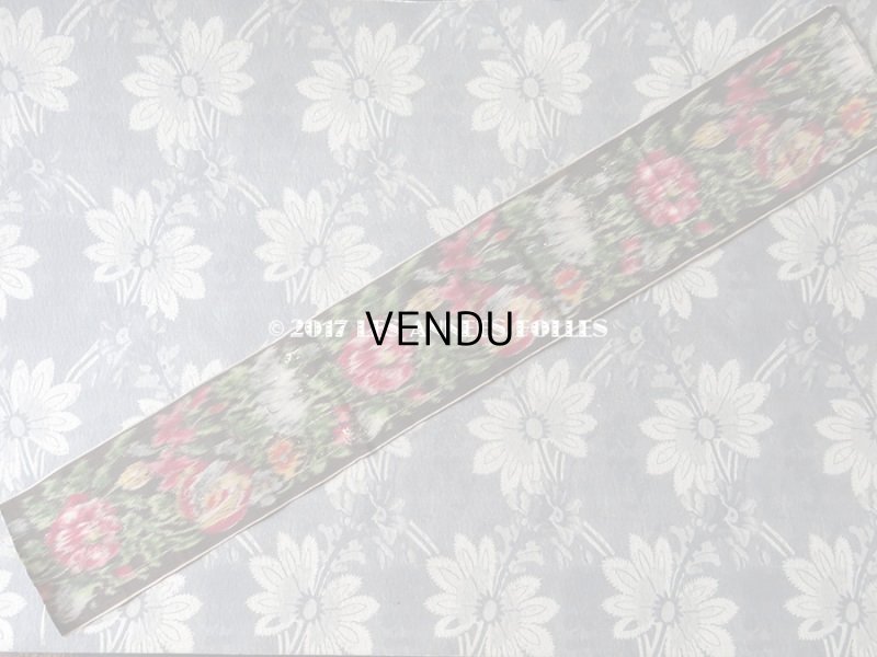 画像4: 19世紀 アンティーク シルク製  グログランリボン ぼかし織り 薔薇模様 0.45 & 0.43m