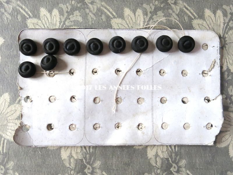 画像2: 19世紀 アンティーク シルク製 くるみボタン 15mm  10ピース 黒