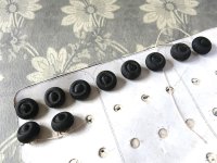19世紀 アンティーク シルク製 くるみボタン 15mm  10ピース 黒