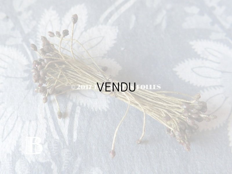 画像4: 1900年代 アンティーク ペップ　ブラウン＆ワイン色  コサージュ用 花芯 