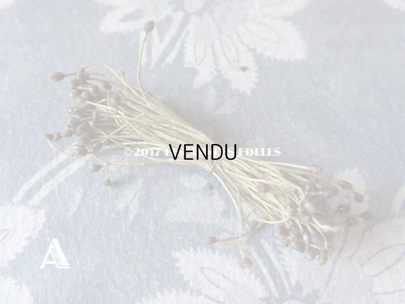 画像3: 1900年代 アンティーク ペップ　ブラウン＆ワイン色  コサージュ用 花芯 