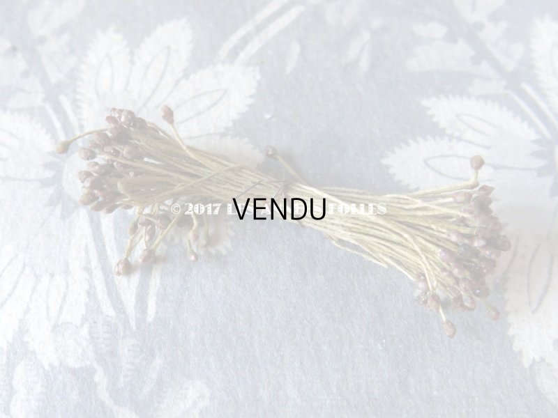 画像6: 1900年代 アンティーク ペップ　ブラウン＆ワイン色  コサージュ用 花芯 