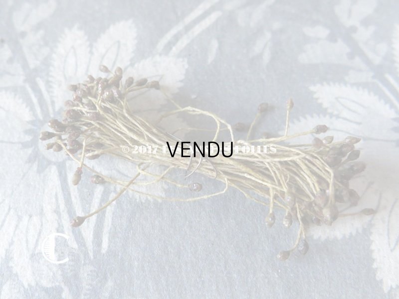 画像5: 1900年代 アンティーク ペップ　ブラウン＆ワイン色  コサージュ用 花芯 