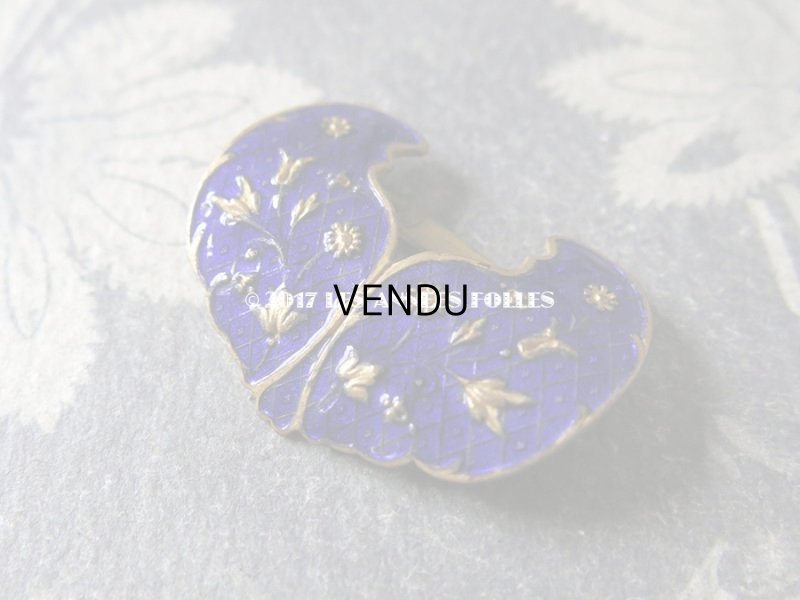 画像6: 19世紀 アンティーク シューバックル　青紫のエナメル シューズ用バックル  2点セット