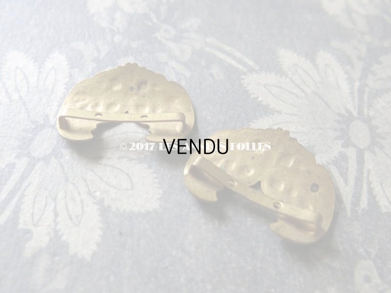 画像5: 19世紀 アンティーク シューバックル　青紫のエナメル シューズ用バックル  2点セット