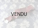 19世紀末 アンティーク シルク製 ベルベット＆サテン ダブルフェイスのリボン ペッシュ グレーピンク 2.5m　幅38mm