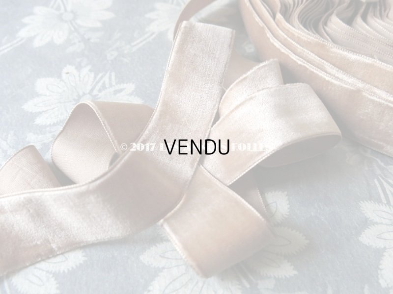 画像6: 19世紀末 アンティーク シルク製 ベルベットのリボン シナモン 7.6m　幅27mm