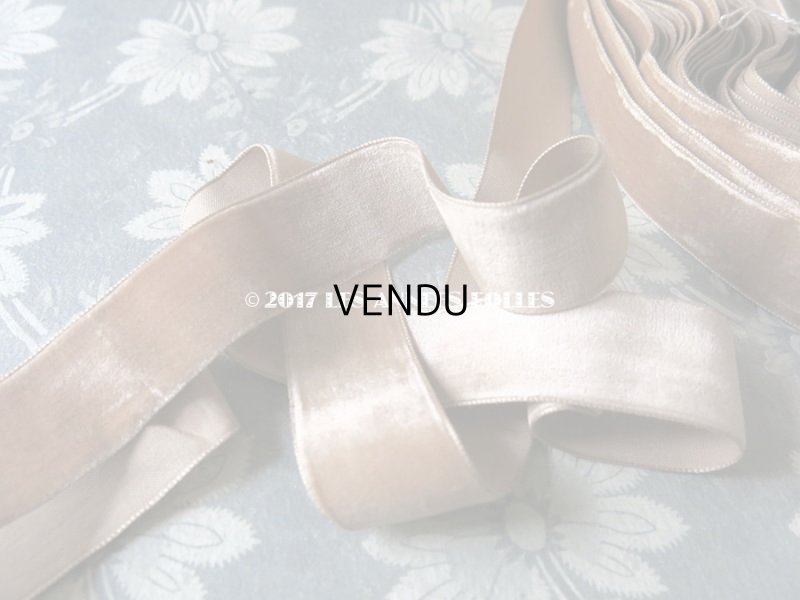 画像5: 19世紀末 アンティーク シルク製 ベルベットのリボン シナモン 7.6m　幅27mm