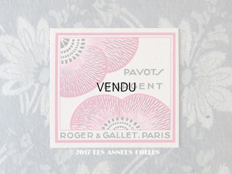 画像1: アンティーク 芥子の花のパフュームカード PAVOT D'ARGENT - ROGER & GALLET -