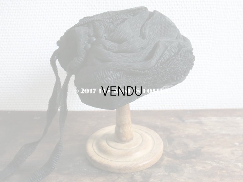 画像5: 1900年代 アンティーク 帽子 クレープ素材