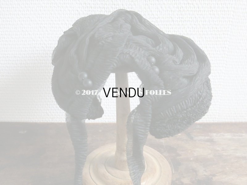 画像4: 1900年代 アンティーク 帽子 クレープ素材