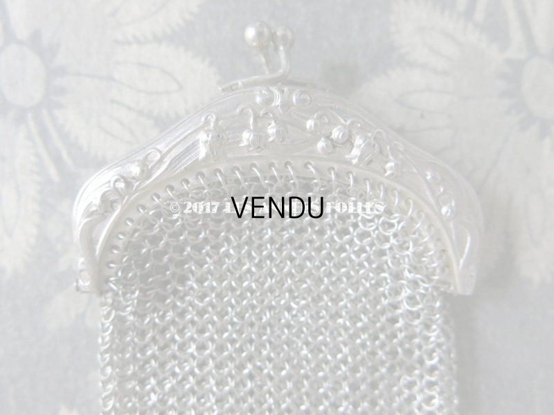 画像4: 1900年代 アンティーク シルバー製 鈴蘭 メタルメッシュのコインケース アールヌーヴォー