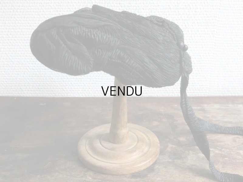 画像3: 1900年代 アンティーク 帽子 クレープ素材