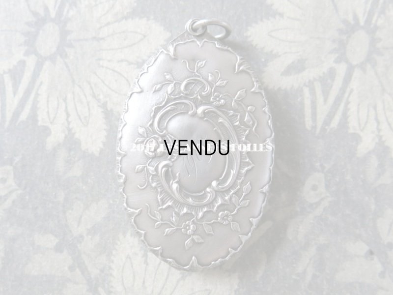 画像4: 1905年 アンティーク シャトレーヌ スライド式 ミラー 薔薇　シルバー製 