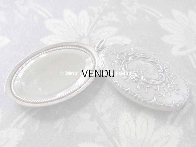 画像6: 1905年 アンティーク シャトレーヌ スライド式 ミラー 薔薇　シルバー製 