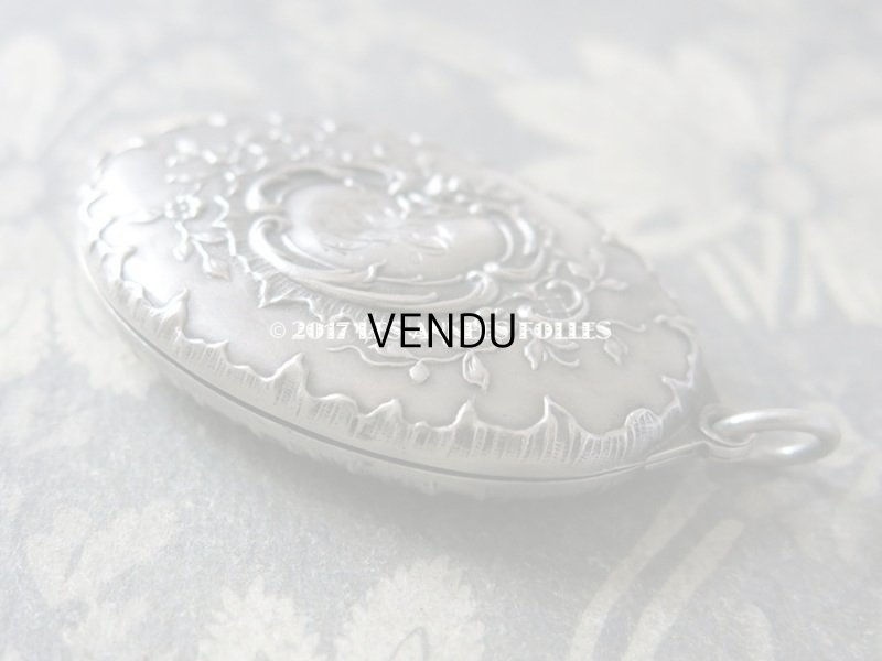 画像9: 1905年 アンティーク シャトレーヌ スライド式 ミラー 薔薇　シルバー製 