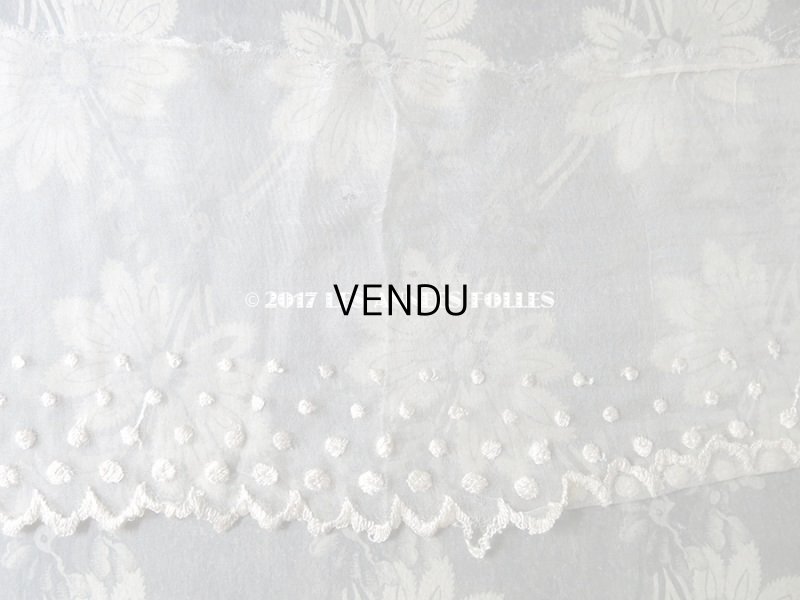 画像11: 19世紀 アンティーク シルク製 オーガンジーのレース 水玉 オフホワイト　2.4m